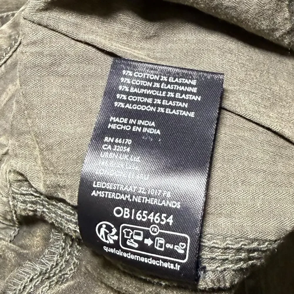 Free People We The Free Utility Cargo Pants Olive Green Acid Wash Medium - Picture 6 of 8